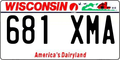 WI license plate 681XMA