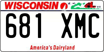WI license plate 681XMC