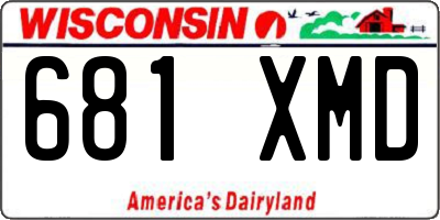 WI license plate 681XMD