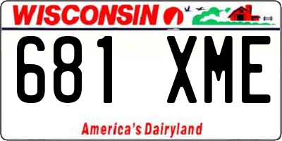 WI license plate 681XME