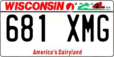 WI license plate 681XMG