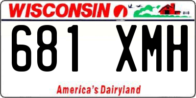 WI license plate 681XMH