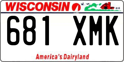 WI license plate 681XMK