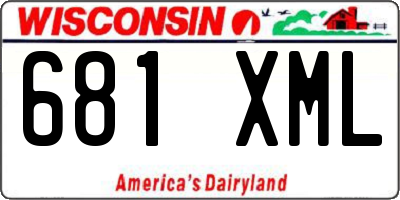WI license plate 681XML