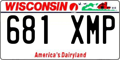 WI license plate 681XMP