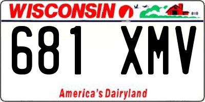 WI license plate 681XMV