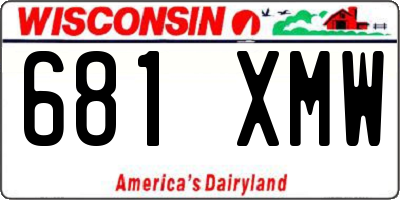 WI license plate 681XMW
