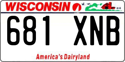 WI license plate 681XNB
