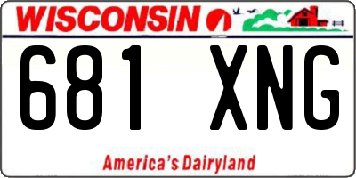 WI license plate 681XNG