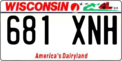 WI license plate 681XNH