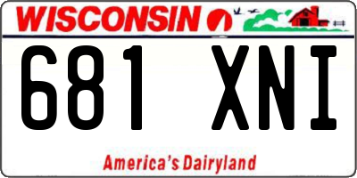WI license plate 681XNI