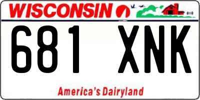 WI license plate 681XNK