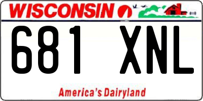 WI license plate 681XNL