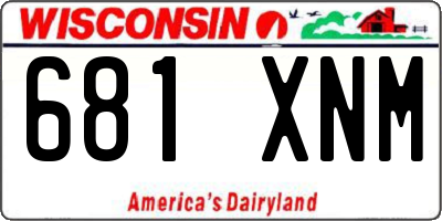 WI license plate 681XNM