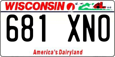 WI license plate 681XNO