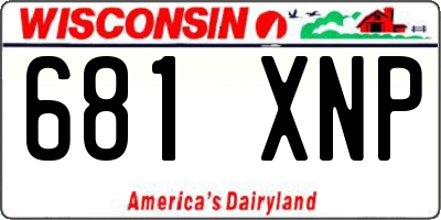 WI license plate 681XNP