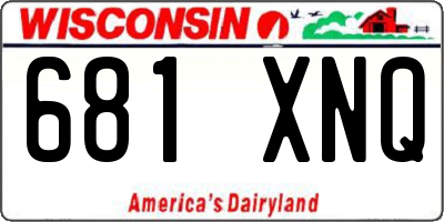 WI license plate 681XNQ