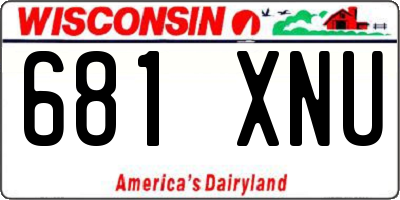 WI license plate 681XNU