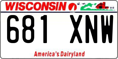 WI license plate 681XNW