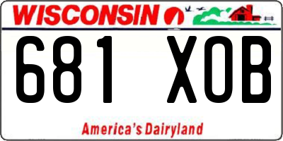 WI license plate 681XOB