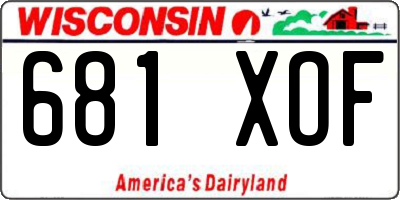 WI license plate 681XOF