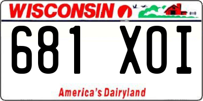 WI license plate 681XOI