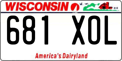 WI license plate 681XOL