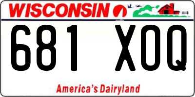 WI license plate 681XOQ