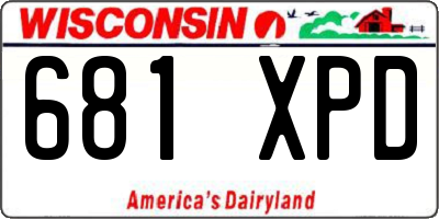 WI license plate 681XPD