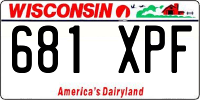 WI license plate 681XPF