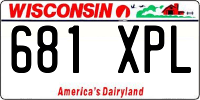 WI license plate 681XPL