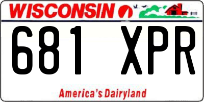 WI license plate 681XPR