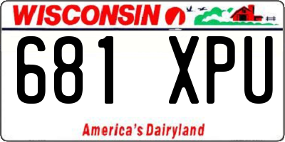 WI license plate 681XPU
