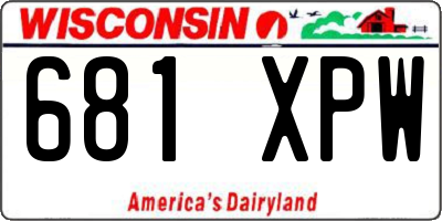 WI license plate 681XPW