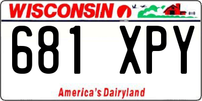 WI license plate 681XPY