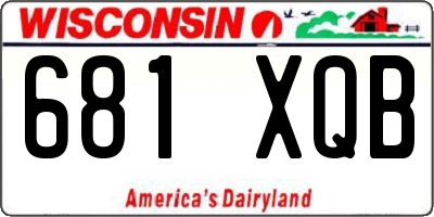WI license plate 681XQB