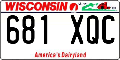 WI license plate 681XQC