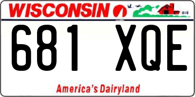 WI license plate 681XQE