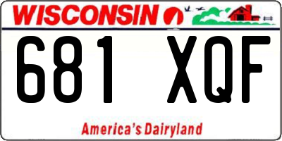 WI license plate 681XQF