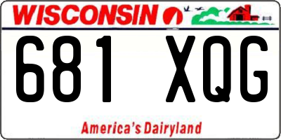 WI license plate 681XQG