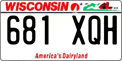 WI license plate 681XQH