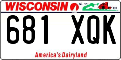 WI license plate 681XQK