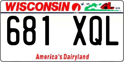 WI license plate 681XQL