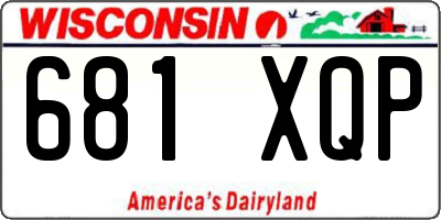 WI license plate 681XQP