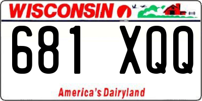 WI license plate 681XQQ