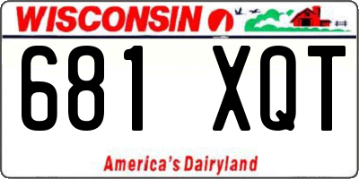 WI license plate 681XQT