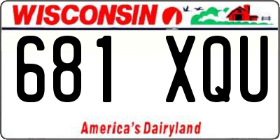WI license plate 681XQU