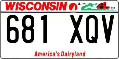 WI license plate 681XQV