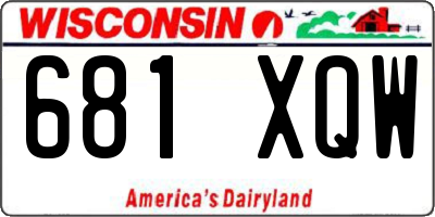 WI license plate 681XQW