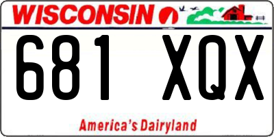 WI license plate 681XQX